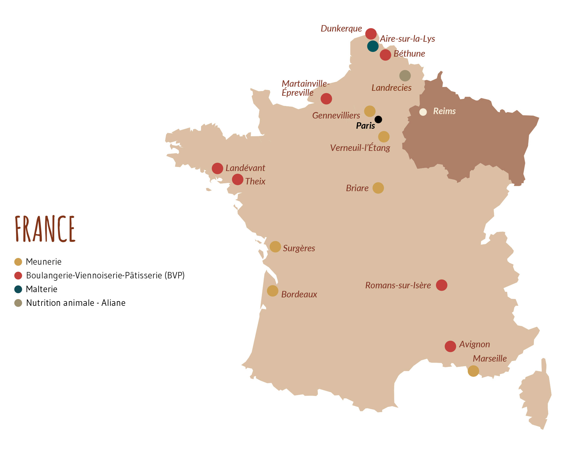 carte implantations France