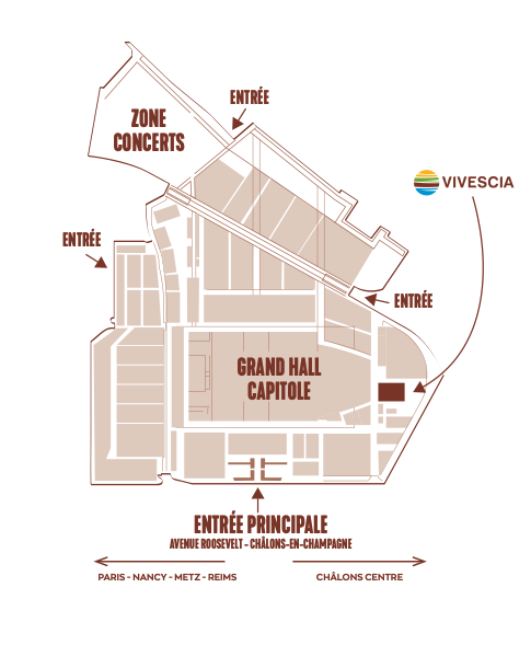 Plan de la foire de Châlons avec l'emplacement de l'Allée VIVESCIA